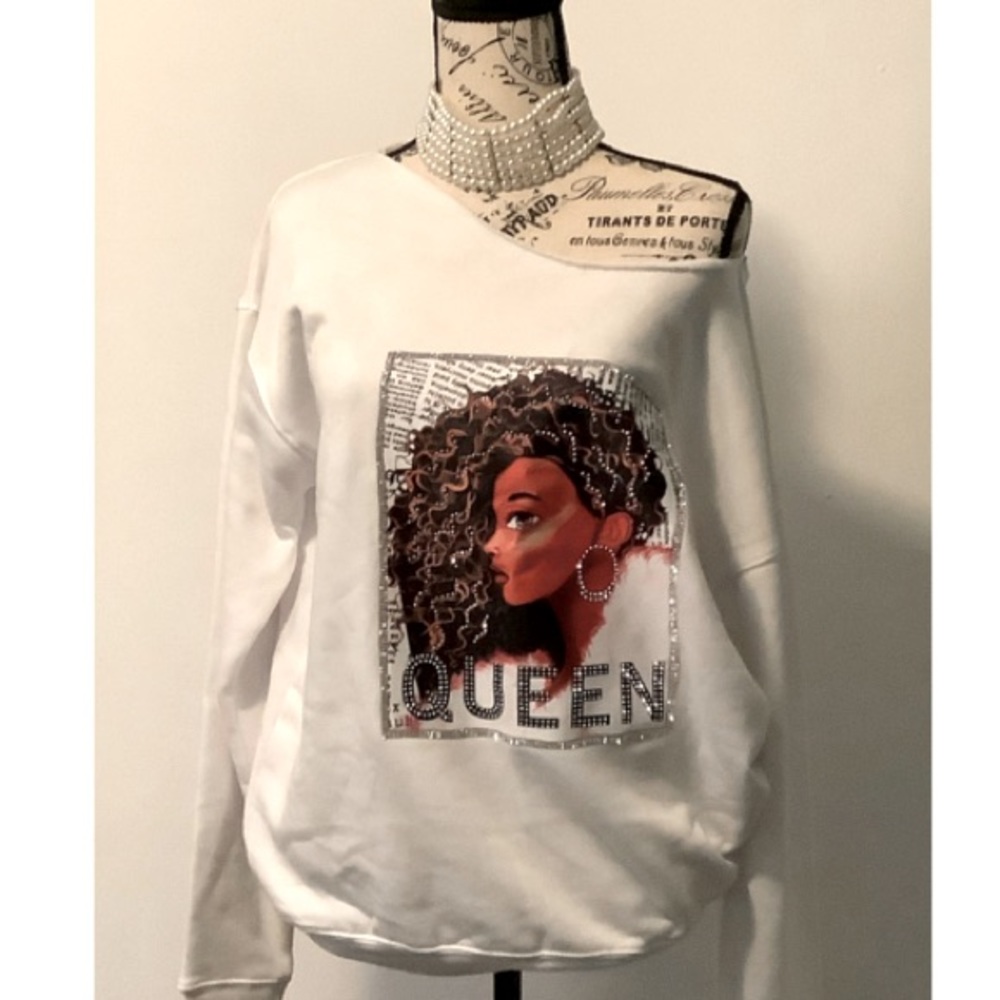 Handmade soft white sweatshirt.